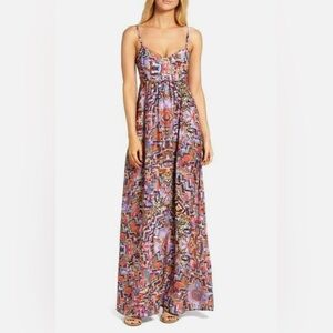 Felicity & Coco Multi-Color Printed Maxi Dress with Spaghetti Straps